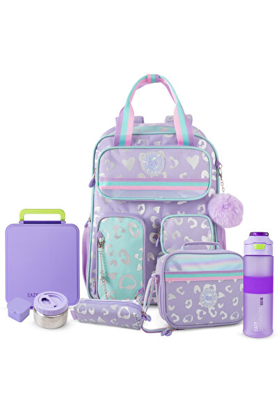 Eazy Kids 17” School Backpack Set w/ Tritan Water Bottle & Jumbo Bento Lunch ...