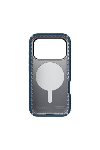 Speck Presidio2 Grip MagSafe - Husă iPhone 17 Pro (Deep Sea/Silver Metallic)