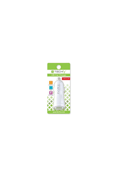 Techly Încărcător auto 2x USB tip A Bia≈Çy 022182