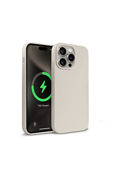 Crong Husă Magnetică Colorată - Etui iPhone 15 Pro Max MagSafe (culoare piatră)
