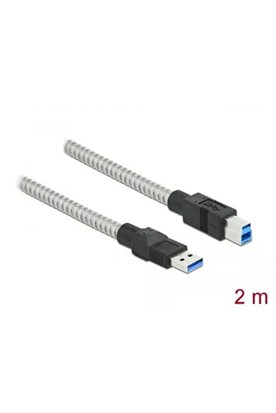 DELOCK USB-B 2.0m metalowy