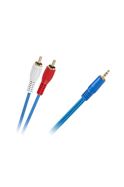 LP Cablu Jack 3.5mm - RCA (Cinch) X2 3m Albastru (Kpo2749)