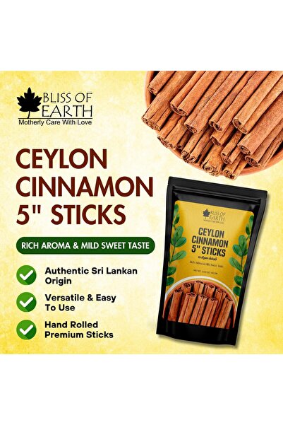 Bliss of Earth Ceylon Cinnamon Sticks, 2x400g | Pure Natural True Cinnamon | Kitchen & Culinary Use
