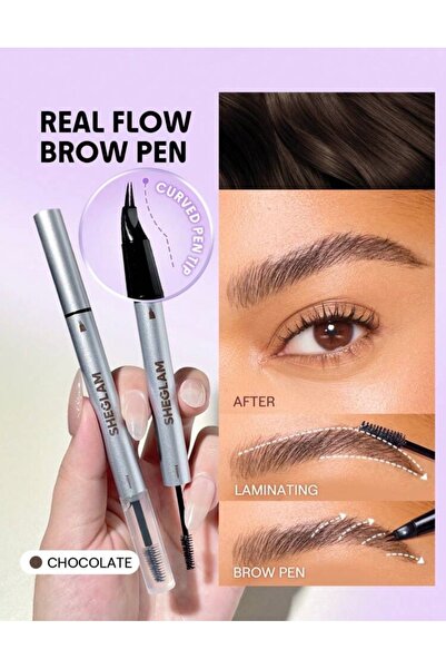 SHEGLAM Real Flow Laminating Brow Pen (Laminasyon Etkili İnce Uçlu Kaş Kalemi...