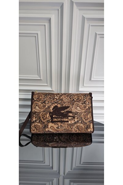Ventus Etnik desen el çantası camel