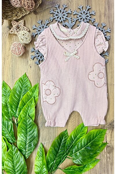 CemBebe Baby Girl Wafle Fabric Daisy Jumpsuit