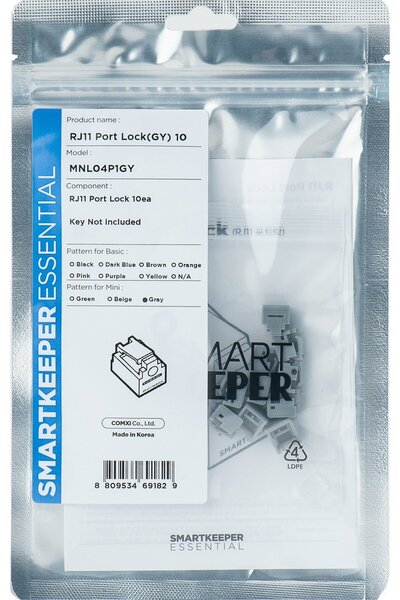Smart Keeper SmartKeeper Mini "RJ11 Port" Blocker, gri, 10 bucăți.