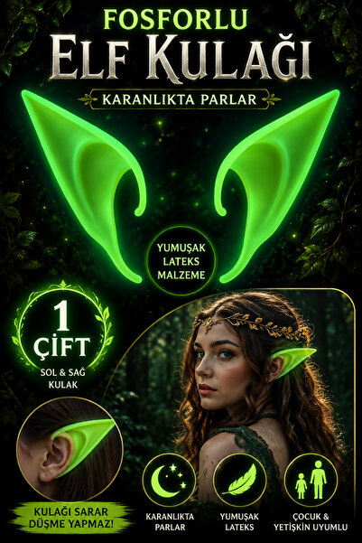 Tamsena Store Karanlıkta Parlayan Fosforlu Lateks Elf Kulağı – Cosplay & Part...