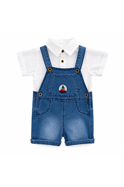 Bebelul Set of 2 Boys' shirt and jumpsuit Oryeda, 100% Cotton , Blue, 6-9-12-...