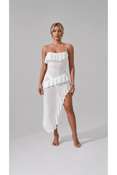 VELVIA Shiny Chiffon Lingerie with Side Cut-Out