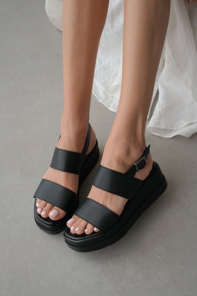 selin shoes Sandale de damă Lureya cu toc gros, cu detaliu bandă dublă și cat...