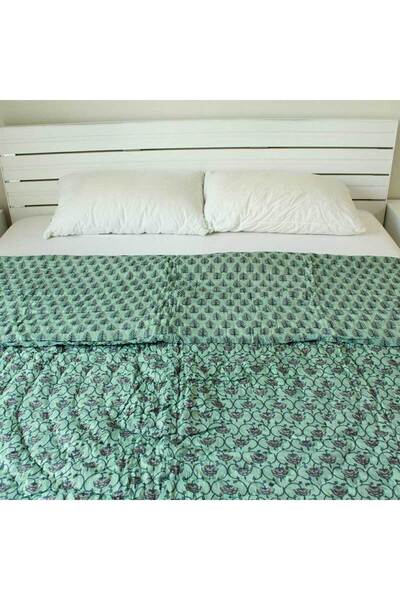 Weswadesi Black – Pink Floral Blanket Cotton Quilts – Double Bed