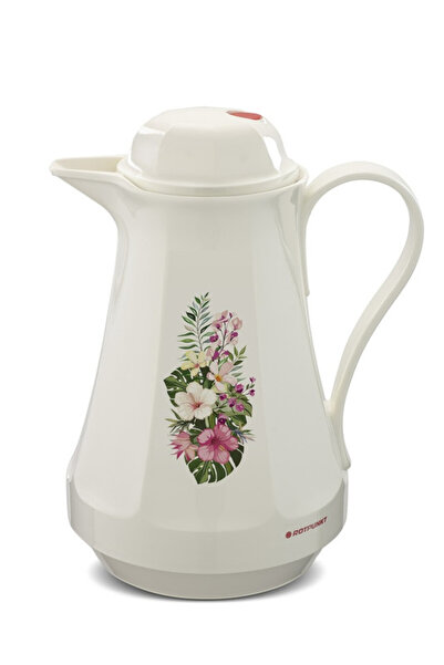 ROTPUNKT VACUUM JUG4301/1 ltr.Classic white + Exotic Flower Narraw