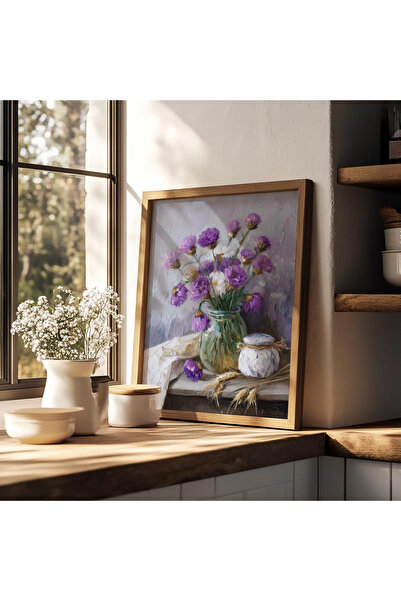 Tuba Decor One Piece Wooden Framed Painting Wild Flower