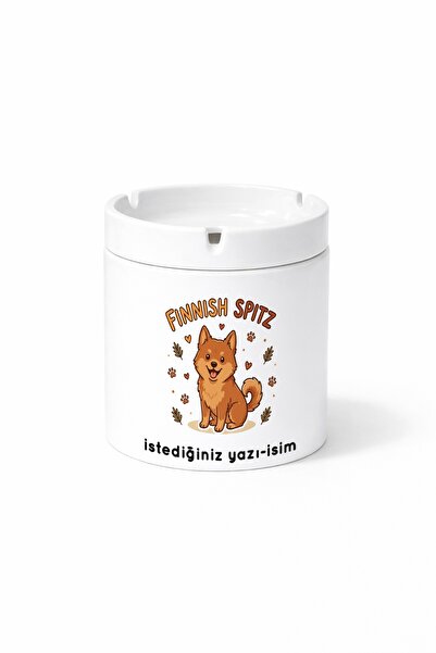 Kirbi Reklam Animal Finnish Spitz Dog Printed Ashtray Ashtray Gift