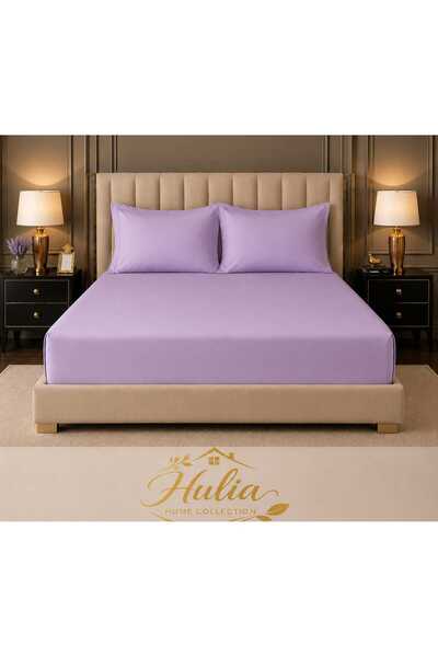 HULİA SOFT Set de lenjerie de pat Ranforce, dublu, Akfil (cearșaf elastic + 2...