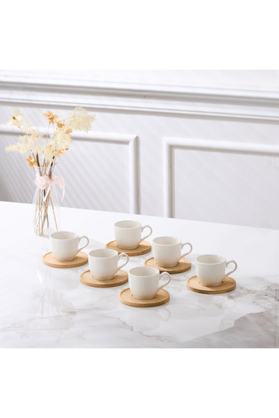Malooki Set of 6 90 ml cups with 6 saucers