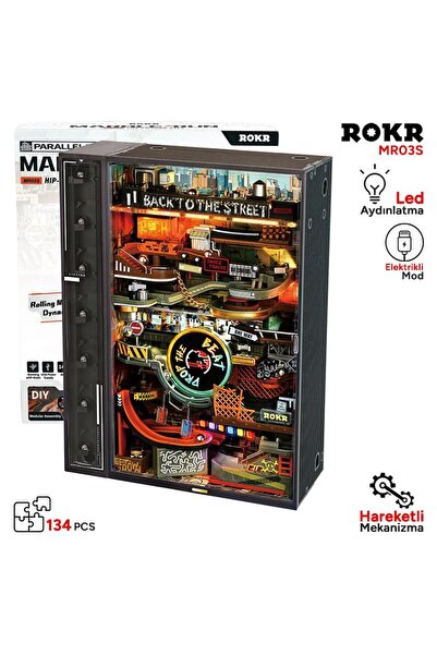 ROKR MR03S Hip-Hop Street Marble Run DIY Mechanical 3D Puzzle Maket Model Set...