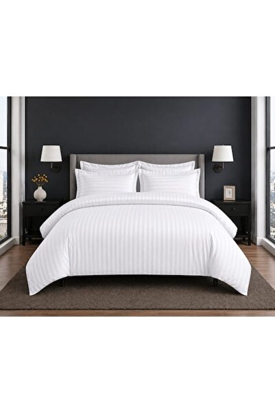 Pucioasa Double bed linen DAMASK 6 pieces, 100% Cotton , white, 180x200cm, 20...