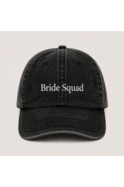 WeavedCo "Bride Squad" Bridesmaid Embroidered Vintage Washed Baseball Cap
