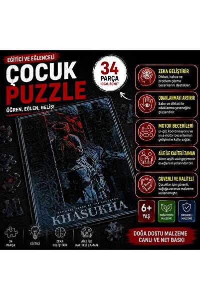 Waypuz Khasukha Eğitici Çocuk Puzzle 34 Parça