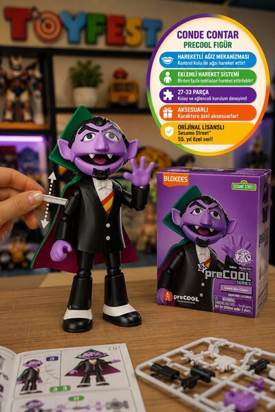 TOYFEST نموذج شخصية كونت فون كاونت من سيسام ستريت، سوكايز ستريت بلوكيز، طقم ن...