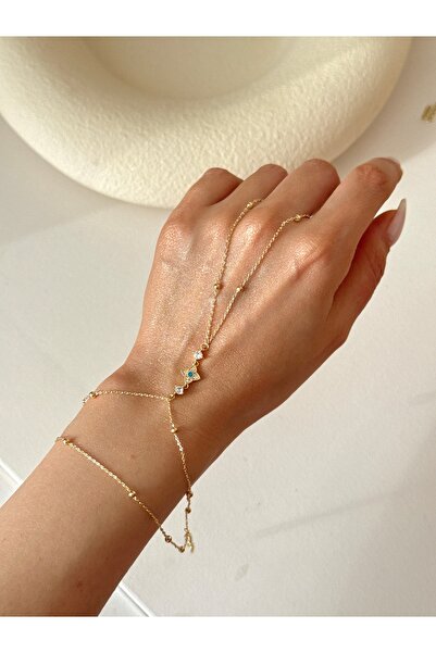 YOUES JEWELRY 14K ALTIN RENK ÇELİK ŞAHMERAN BİLEKLİK