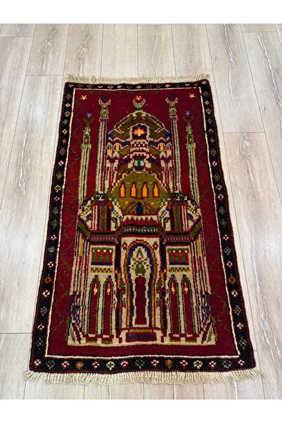 EL YAPIMI El Dokuması Vintage Konya Karaman Seccade & Etnik Kilim 73x130 cm