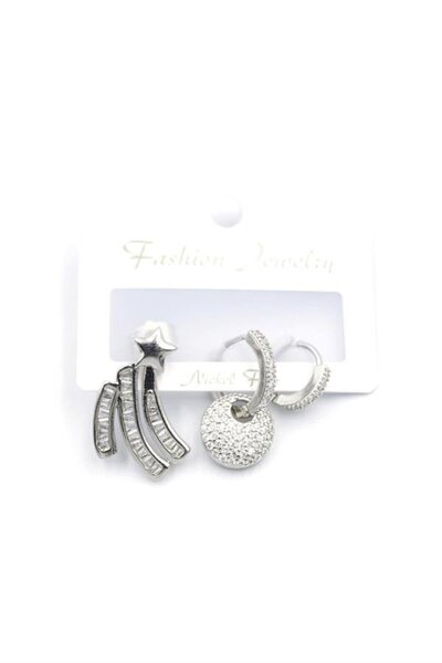 atastore2017 3-Piece Star Earrings - Silver