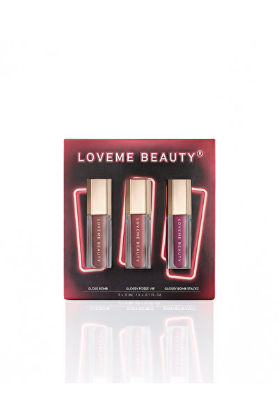 LOVEME BEAUTY مجموعة ملمع الشفاه لوفمي بيوتي التريو - 3 ألوان ساحرة لشفاه ممت...
