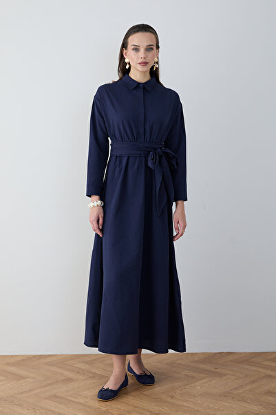 Melike Tatar Belted Poplin Dress 68-6302