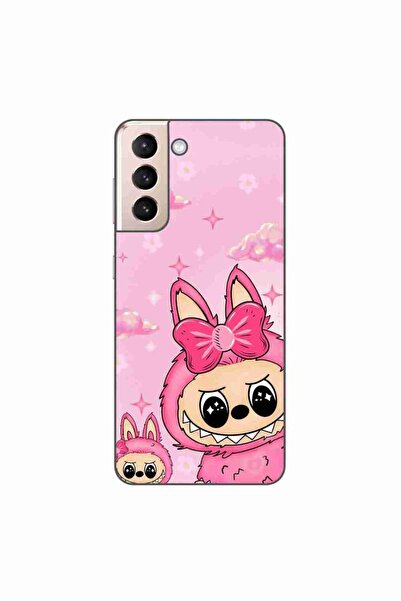 OEM Husa compatibila cu Samsung Galaxy S21 Silicon Gel Tpu Model Labubu Pink ...