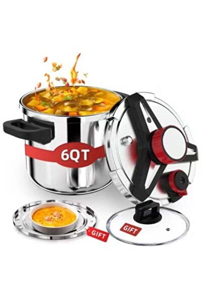 Arabest 6L 3-in-1 Stainless Steel Pressure Cooker, 3 PSI Settings Induction C...