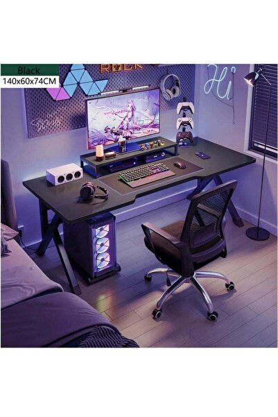 Arabest Gaming Desk for Kids 140x60x74cm, PC Computer Desk with Carbon Fiber ...