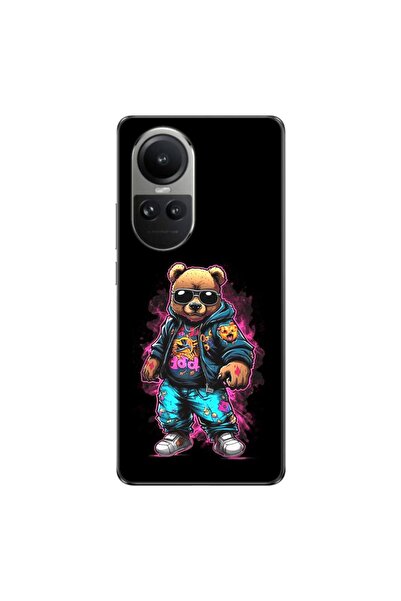 OEM Θήκη συμβατή με Oppo Reno10 5G Σιλικόνης Gel TPU με σχέδιο Αρκούδας, Μαύρ...