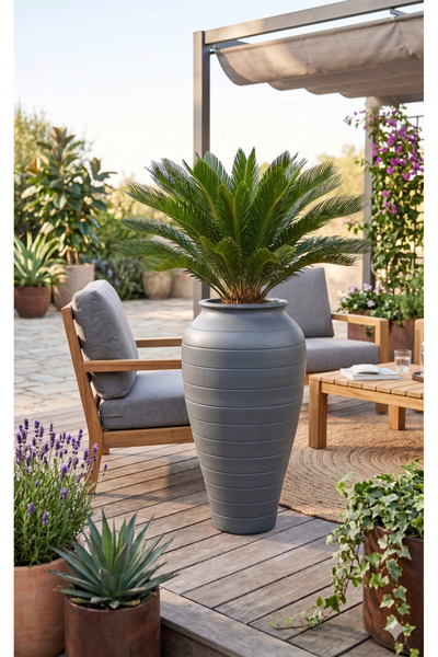 EFFE POT & DECORATİON Serena Model Dekoratif Fiberglass Saksı h:80cm