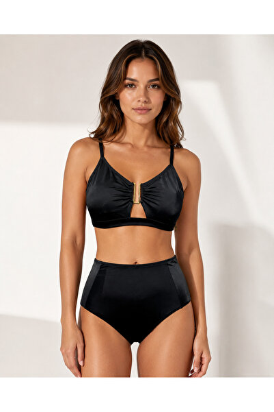 GANYA Siyah Yüksek Bel Bikini Takımı