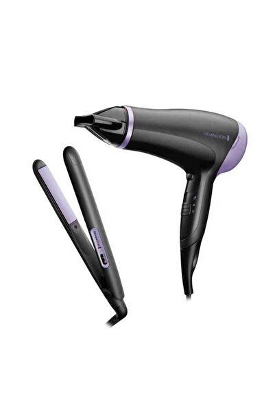 Remington Set Placa de indreptat parul + Uscator de par D3016GP Style Essenti...