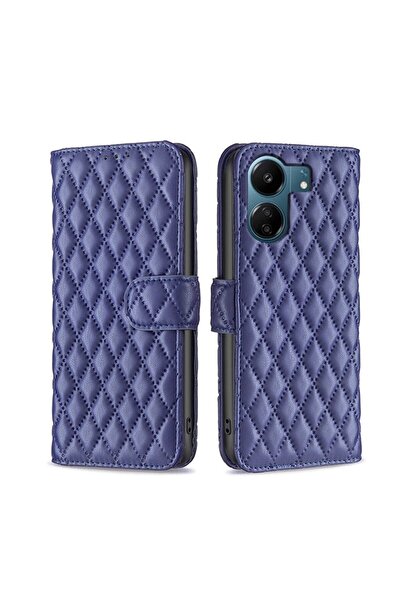 sscase Puff Rhombus Θήκη Πορτοφόλι Blue (Xiaomi Redmi 13C/Poco C65)