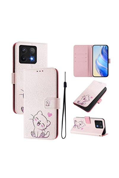 sscase Colored Drawing Θήκη Πορτοφόλι Cute Cat (Xiaomi 14T 5G)