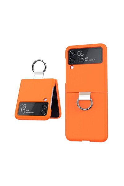 sscase PC + PVC Ring Σκληρή θήκη με Δαχτυλίδι Orange (Samsung Galaxy Z Flip3 5G)