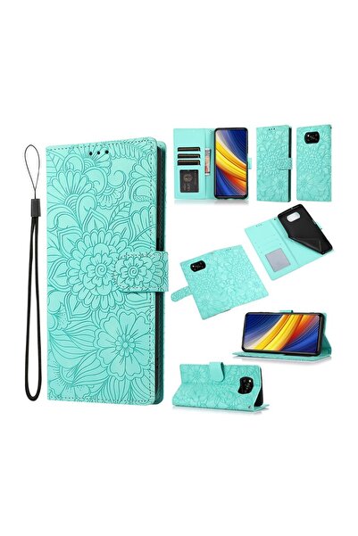 sscase Skin Feel Embossed θήκη Πορτοφόλι Green (Xiaomi Poco X3 NFC/X3 Pro)