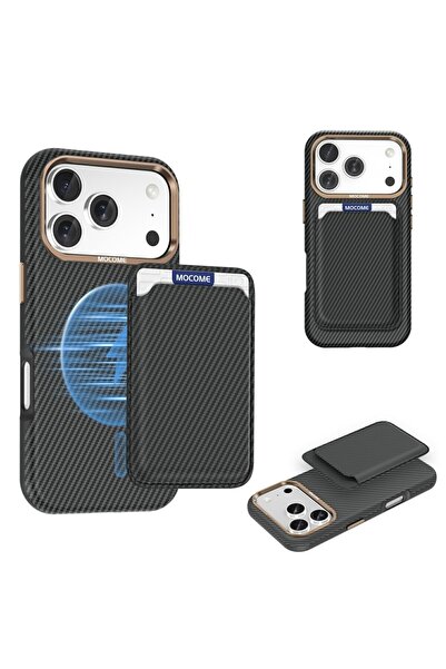 sscase Carbon Fiber Σκληρή Θήκη με Αποσπώμενη Θήκη για Κάρτα Black (Apple iPh...