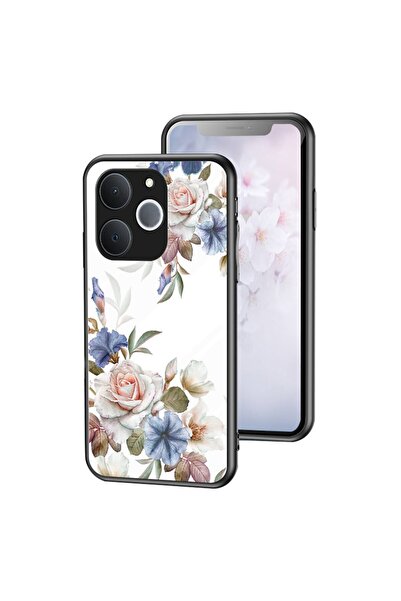 sscase Floral Σκληρή Θήκη με Τζάμι White Flower (Realme C71 4G)