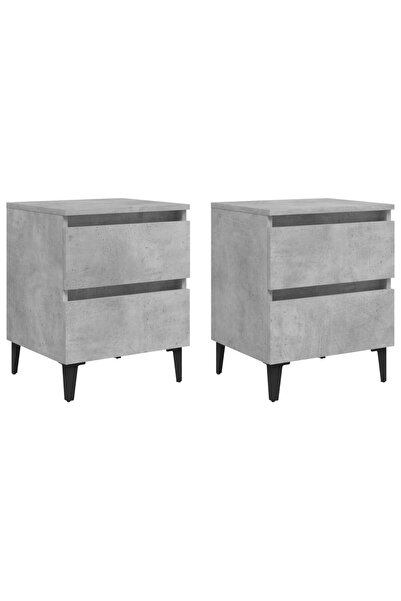 vidaxl Noptiere, 2 buc., gri beton, 40x35x50 cm, PAL