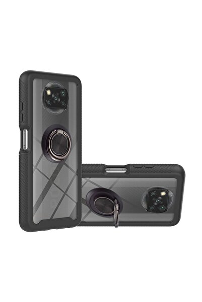 sscase Starry Sky Solid Color Σκληρή θήκη με Δαχτυλίδι Black (Xiaomi Poco X3 ...