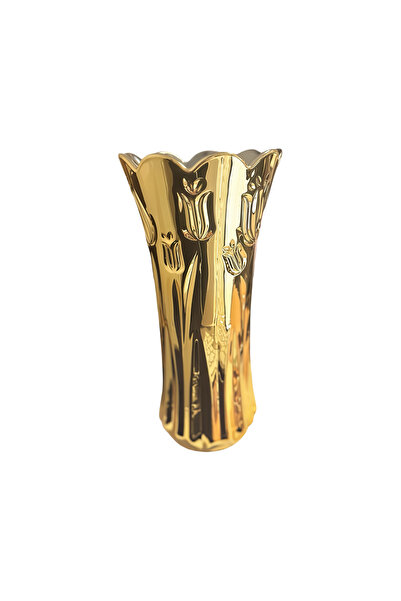 OEM Elegant Decorative Vase with Patterned – Gold, 23 x 10 cm