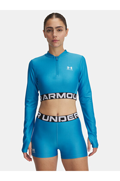 Under Armour Tricou de damă HeatGear Rib 1/4 Zip cu mânecă lungă
