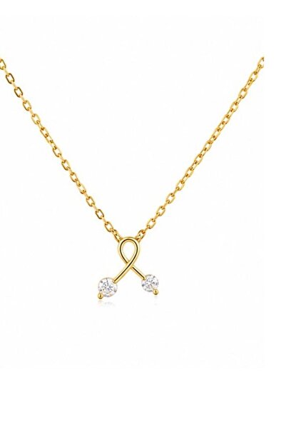 Delagos 925 Silver Necklace With Zirconia Stone,Gold Plated