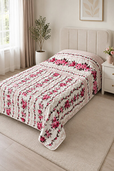 cmn home Pătură pentru o singură persoană 160x220 cm cu model de trandafiri, ...